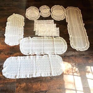 13 Count Vintage Sheer White Eyelet Lace Doilies in Various Sizes and Shapes